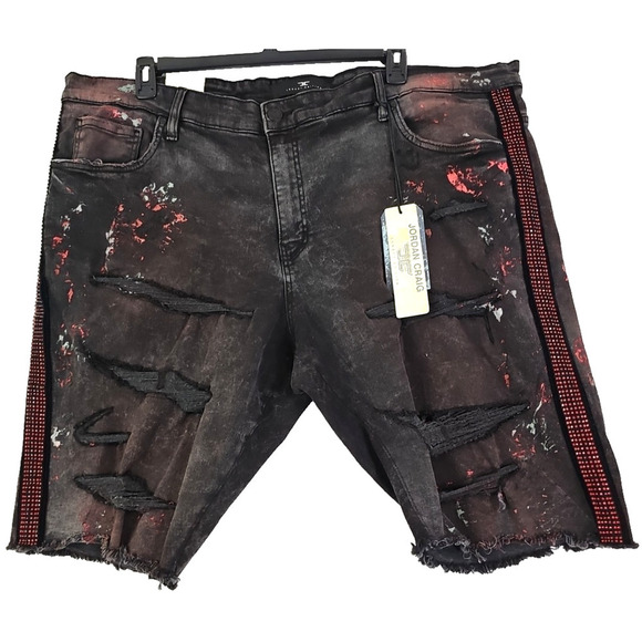 Jordan Craig ~Men's Size 44~ Black Legacy Edition Distressed Jeans Shorts NWT. - Picture 1 of 16